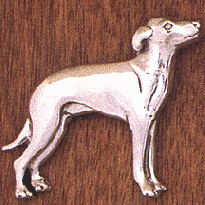 Sterling Silver Dog Pin: Greyhound