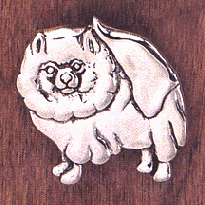 Sterling Silver Dog Pin: Pomeranian