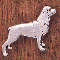 Sterling Silver Dog Pin: Rotweiler