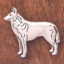 Sterling Silver Dog Pin: Siberian Husky